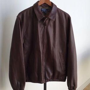Polo Ralph Lauren leather bomber jacket M vintage